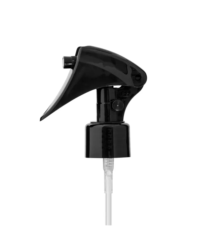 Schwarzer Mini-Trigger Sprühkopf 24/410 für PET-Flaschen und Kosmetikflaschen